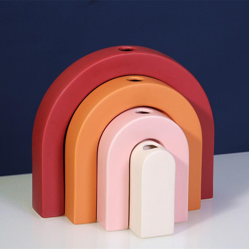 Artisanal Scandinavian Ceramic Vase with Vibrant Glaze Finish