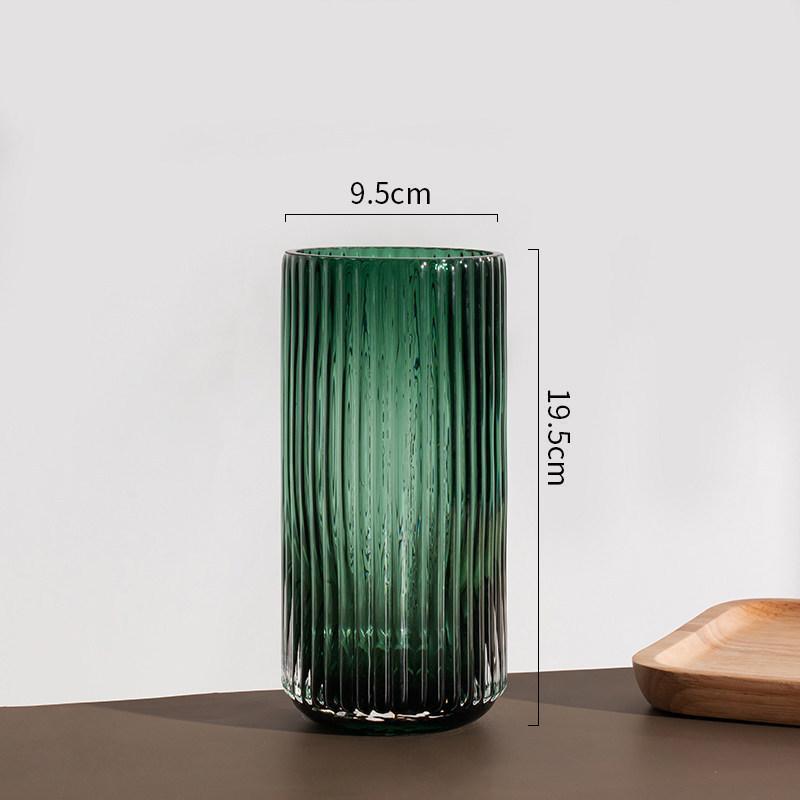 Contemporary Vertical Striped Glass Vase for Elegant Home Accents - immagine 2
