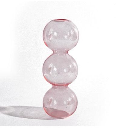 Artisan Crafted Transparent Bubble Vase - Decorative Glass Flower Pot in Various Colors - immagine 2