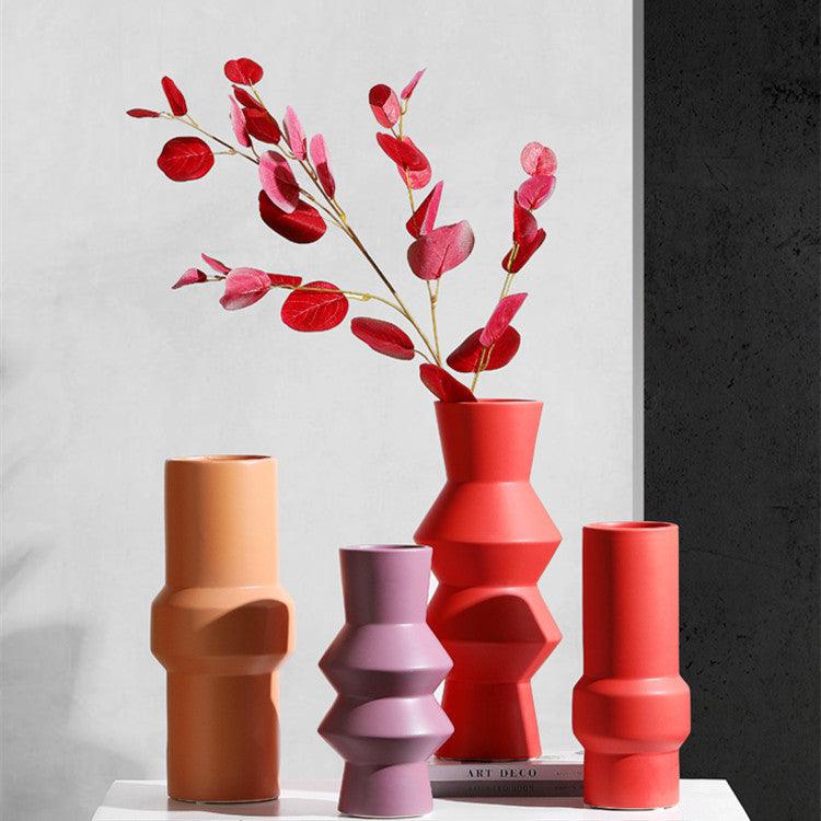 Nordic Modern Morandi Color Ceramic Vase Decor